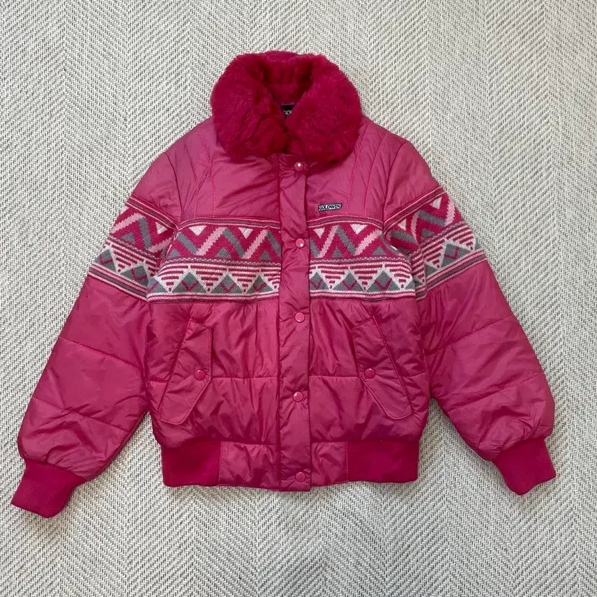 [BUNJANG] Goldwin Nordic Pattern Fur Collar Jacket / 골드윈 노르딕 패턴 퍼카라 자켓