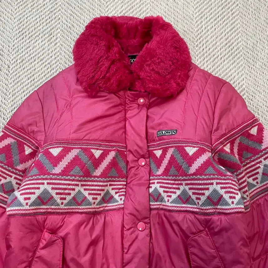 [BUNJANG] Goldwin Nordic Pattern Fur Collar Jacket / 골드윈 노르딕 패턴 퍼카라 자켓