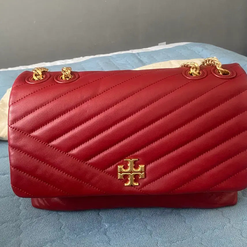 [BUNJANG] Tory Burch Kira Chevron Shoulder Bag Redstone / 토리버치 키라 쉐브론 숄더백 레드스톤
