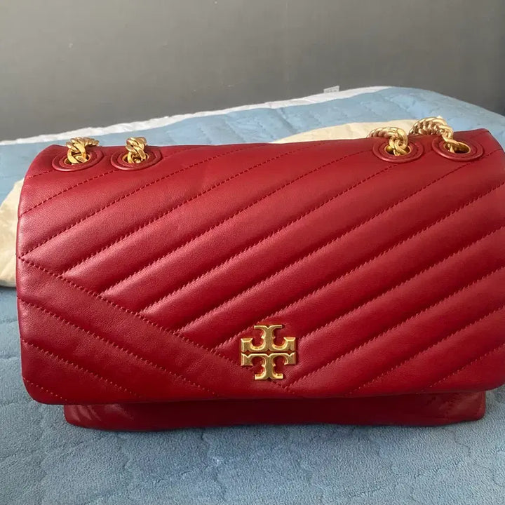 [BUNJANG] Tory Burch Kira Chevron Shoulder Bag Redstone / 토리버치 키라 쉐브론 숄더백 레드스톤
