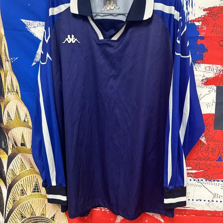 [BUNJANG] Kappa Old School Navy Long Sleeve T-shirt / s급 일본판 카파 올드스쿨 네이비 긴팔티셔츠 XL105