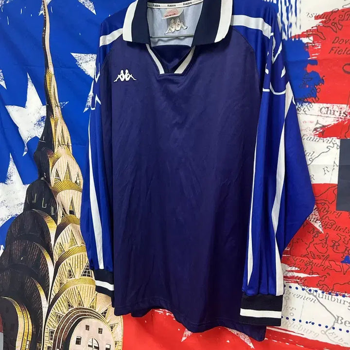[BUNJANG] Kappa Old School Navy Long Sleeve T-shirt / s급 일본판 카파 올드스쿨 네이비 긴팔티셔츠 XL105