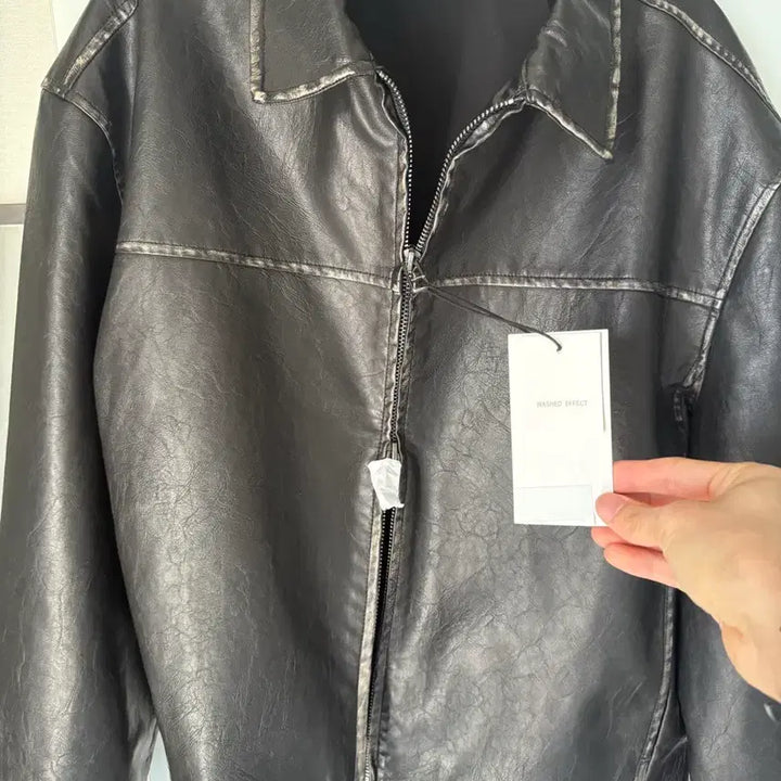 [SOLD OUT] ZARA 가죽자켓 남성 XL 워싱 페이크 레더 자켓