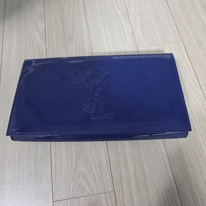 [BUNJANG] Saint Laurent YSL Blue Clutch Bag / 생로랑 YSL 블루 클러치백