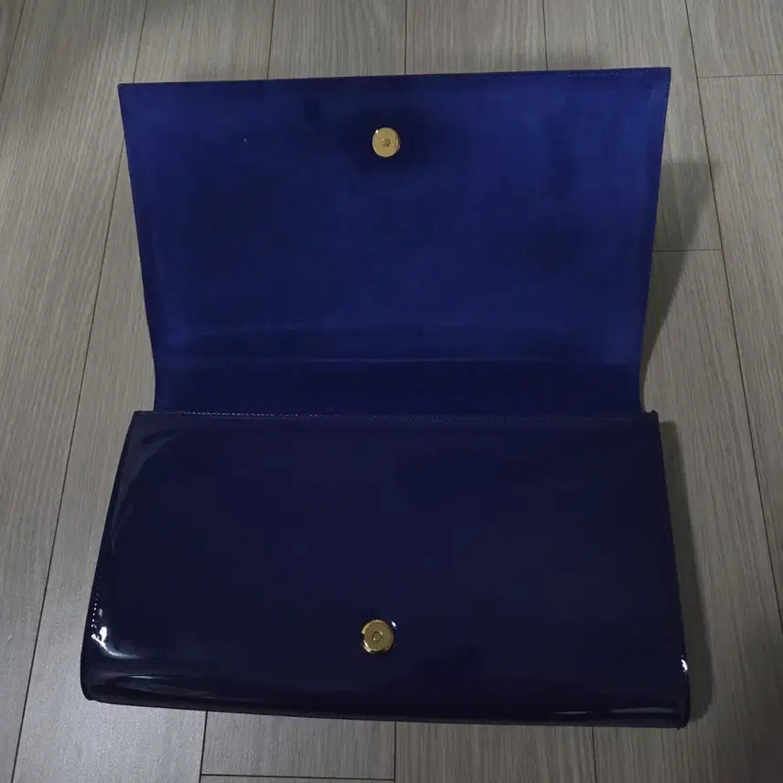 [BUNJANG] Saint Laurent YSL Blue Clutch Bag / 생로랑 YSL 블루 클러치백