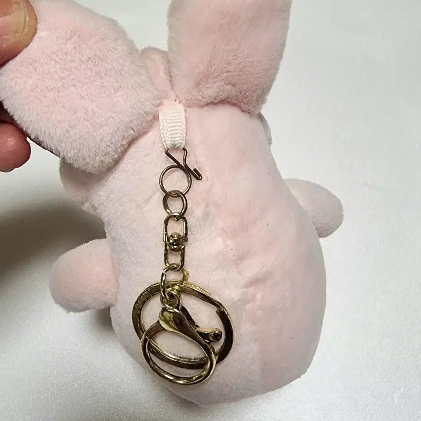 [BUNJANG] Pastel Pink Rabbit Plushie Keyring / 파스텔 분홍 토끼 인형 키링 인형