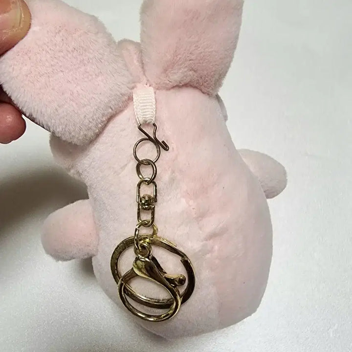 [BUNJANG] Pastel Pink Rabbit Plushie Keyring / 파스텔 분홍 토끼 인형 키링 인형