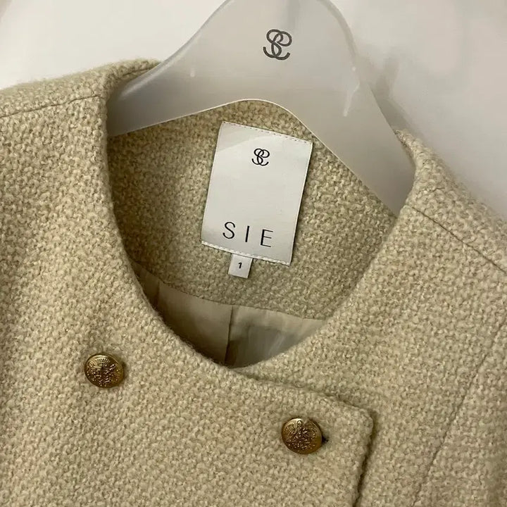 [BUNJANG] Sie Beca Tweed Double Jacket Lime Mint S / sie 시에 베카 트위드 더블 자켓 라임민트 S