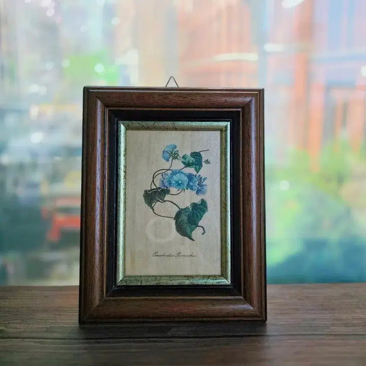 [BUNJANG] Vintage Blue Floral Wood Frame Picture Frame / 빈티지 블루꽃 우드 프레임 액자