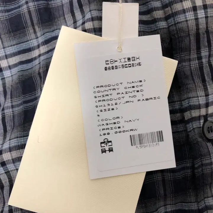 [SOLD OUT] 3) 폴리테루 컨트리 체크 셔츠 워시드 네이비 페인티드