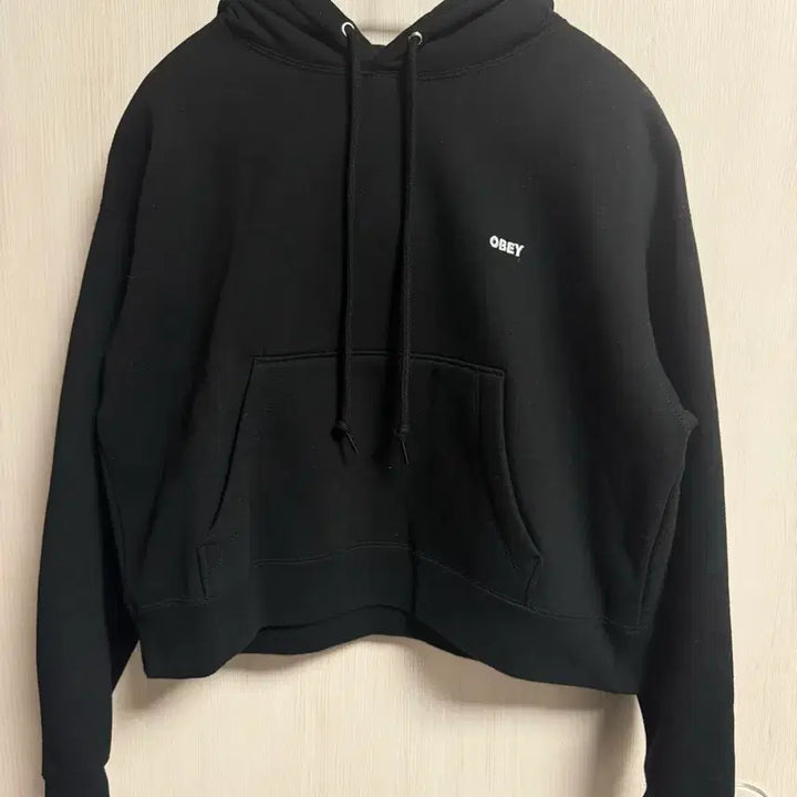 [BUNJANG] OBEY Crop Hoodie Black / 오베이 OBEY 크롭 후드티 블랙