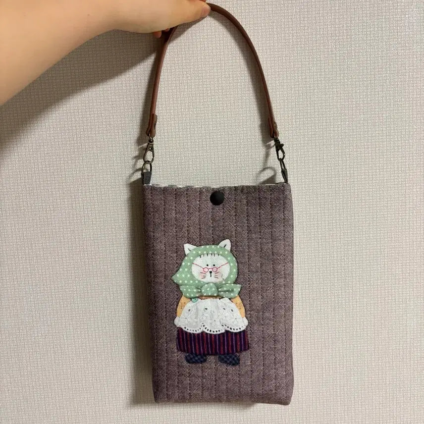 [BUNJANG] Quilted Cat Mini Tote Bag / 퀼트 냥이 미니 토트백