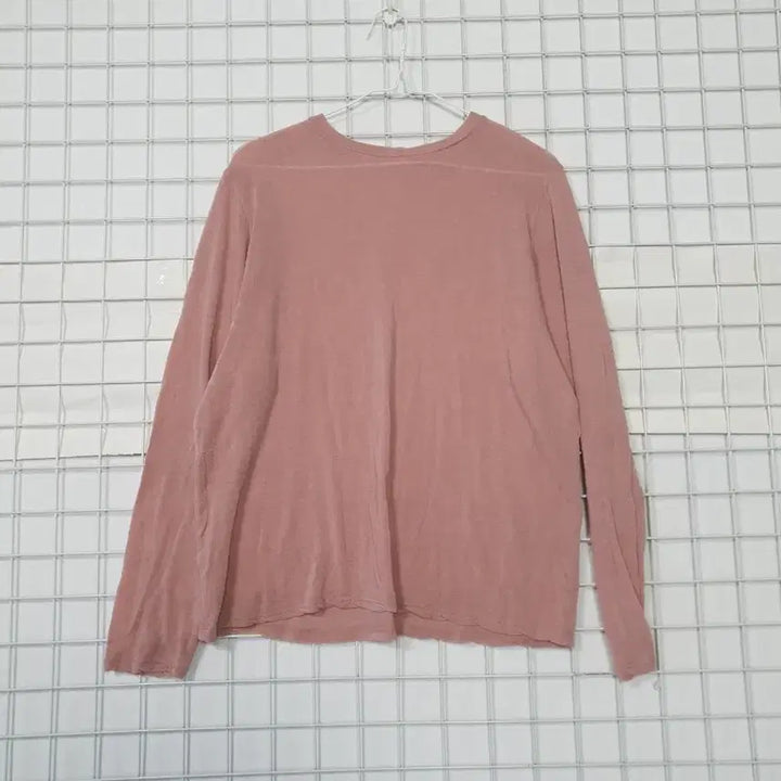 [BUNJANG] Pink Long Sleeve Knit Basic T-shirt / 핑크색 긴팔 니트 편안한 기본 티셔츠