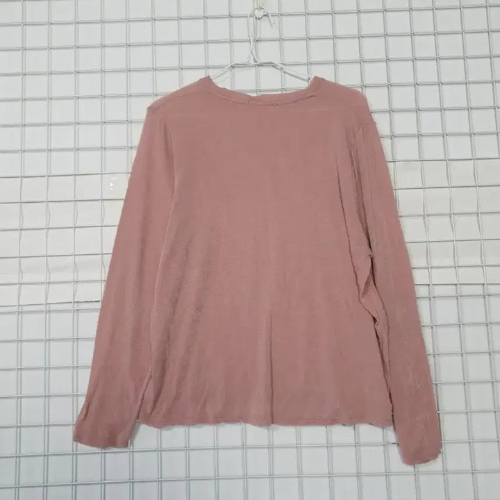 [BUNJANG] Pink Long Sleeve Knit Basic T-shirt / 핑크색 긴팔 니트 편안한 기본 티셔츠