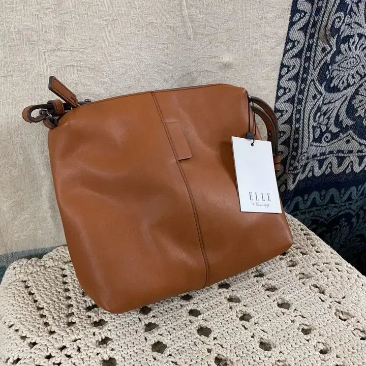 [BUNJANG] Elle Brown Synthetic Leather Crossbody Bag / [F] 엘르 브라운 합성가죽 크로스백 숄더백 가방