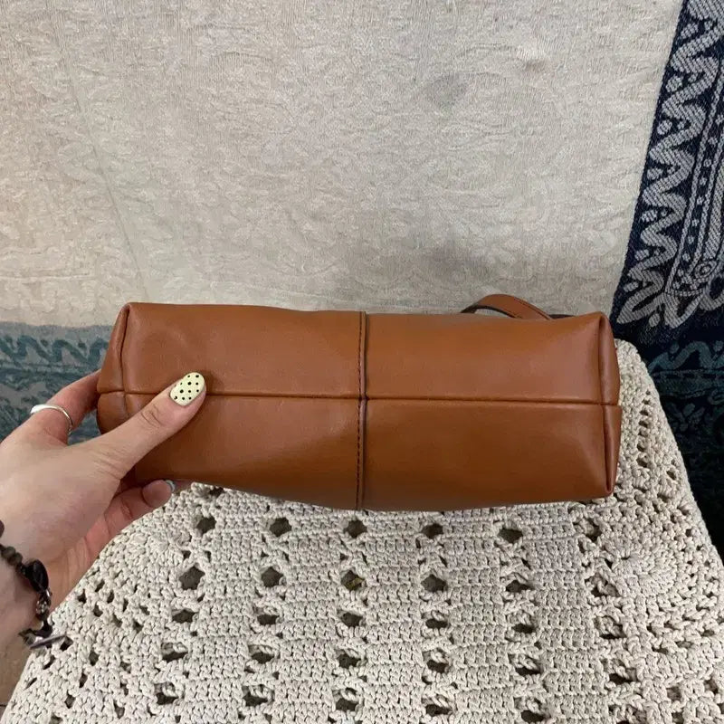 [BUNJANG] Elle Brown Synthetic Leather Crossbody Bag / [F] 엘르 브라운 합성가죽 크로스백 숄더백 가방