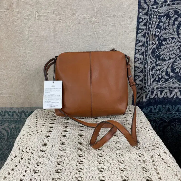 [BUNJANG] Elle Brown Synthetic Leather Crossbody Bag / [F] 엘르 브라운 합성가죽 크로스백 숄더백 가방