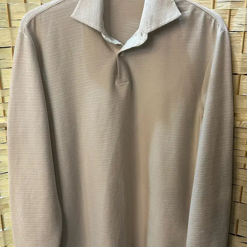 [BUNJANG] Daks Beige Long Sleeve Collar T-Shirt / 닥스 긴팔 카라 티셔츠 베이지