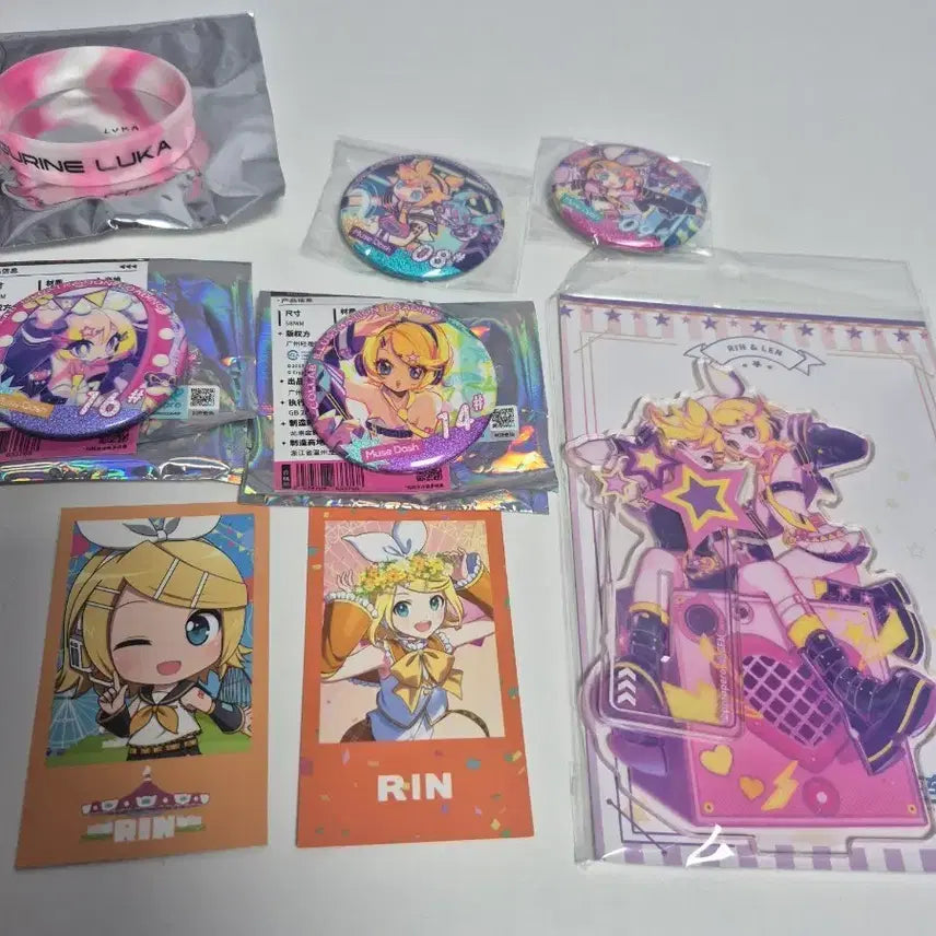 [BUNJANG] Vocaloid Kagamine Muse Dash Yomiuriland Acrylic Badge Bundle Set / 보컬로이드 카가미네 뮤즈대쉬 요미우리랜드 아크릴 캔뱃지 포카등 일괄