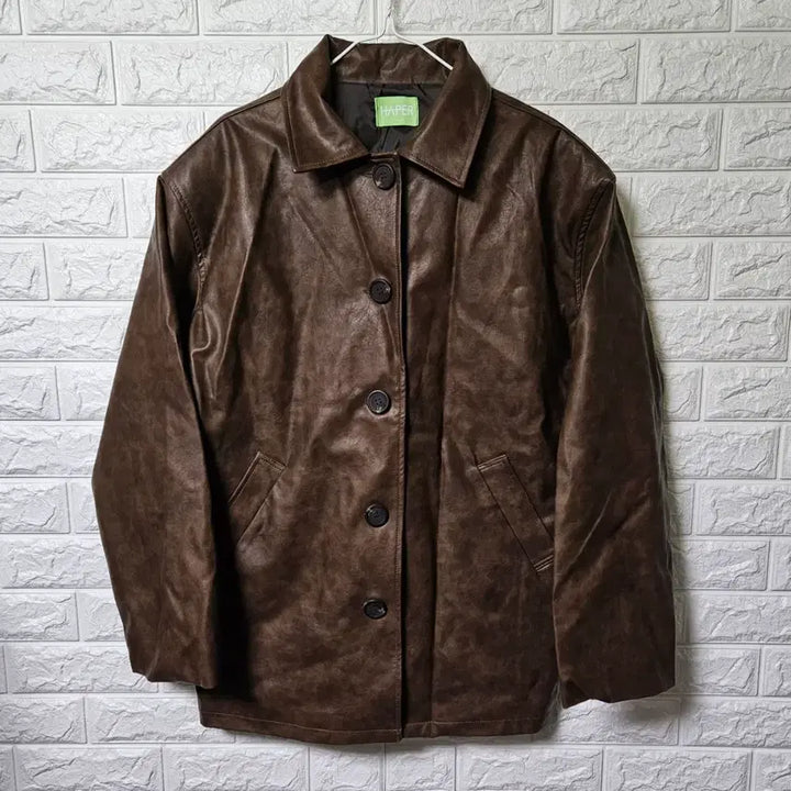 [BUNJANG] HAPER Brown Leather Car Coat / HAPER 브라운 레더 카코트 판매합니다