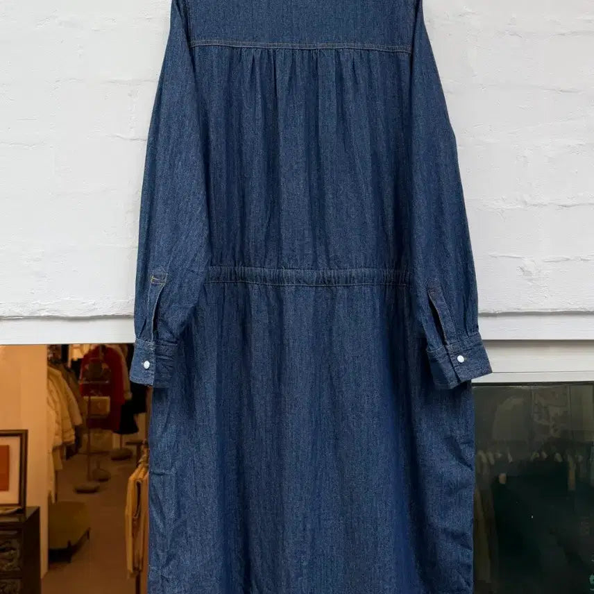 [BUNJANG] Lee Denim Snap Button Midi Dress / Lee 리 스냅 버튼 데님 청 원피스 M
