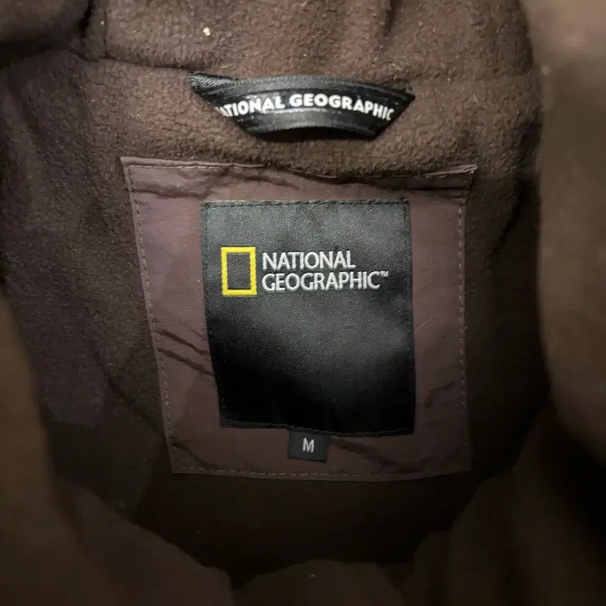 [BUNJANG] National Geographic Brown Fleece Hooded Zip-up Jacket / 내셔널지오그래픽 브라운 플리스 후드 집업