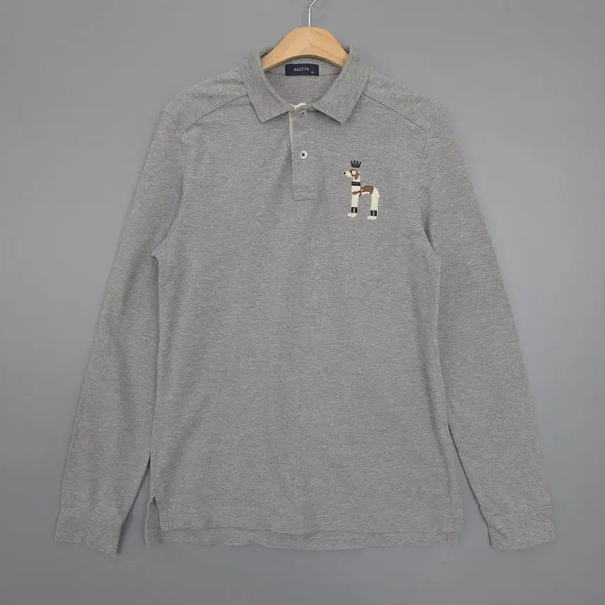 [SOLD OUT] 헤지스 HAZZYS 크라운 자수 긴팔 카라티 100