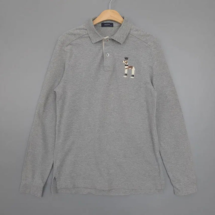 [SOLD OUT] 헤지스 HAZZYS 크라운 자수 긴팔 카라티 100