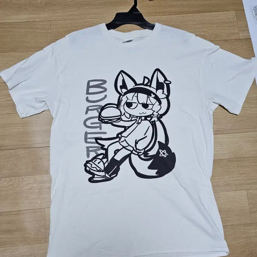 [BUNJANG] Shirakami Fubuki FOX BURGER T-Shirt / 시라카미 후부키 FOX BURGER 티