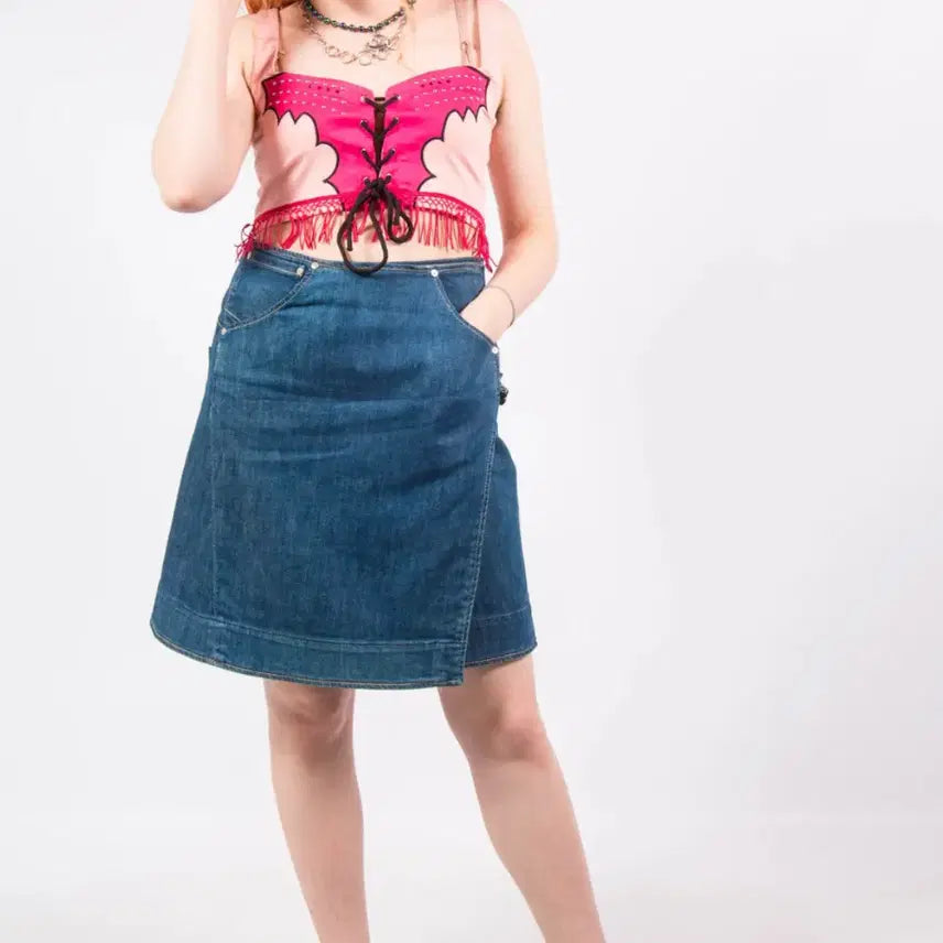 [BUNJANG] LEVIS Engineered Jeans Denim Wrap Skirt (M) / LEVIS 리바이스 엔지니어드 진 데님 랩 스커트(M 사이즈)