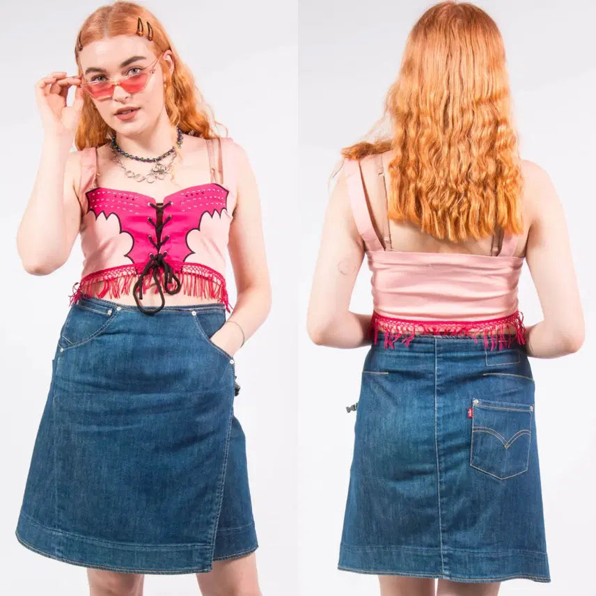 [BUNJANG] LEVIS Engineered Jeans Denim Wrap Skirt (M) / LEVIS 리바이스 엔지니어드 진 데님 랩 스커트(M 사이즈)