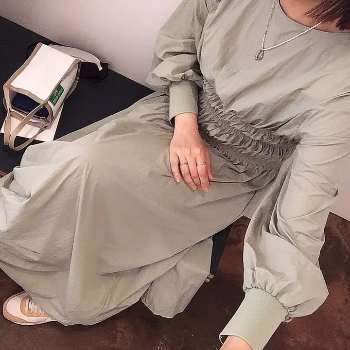 [BUNJANG] ZARA Shirred Long Anorak Dress - Khaki, S Size / 자라 셔링 롱 원피스 카키 /S사이즈 아노락원피스 맥시ops/무료배송