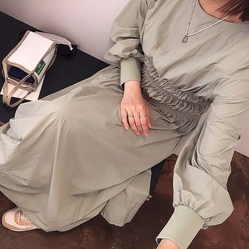 [BUNJANG] ZARA Shirred Long Anorak Dress - Khaki, S Size / 자라 셔링 롱 원피스 카키 /S사이즈 아노락원피스 맥시ops/무료배송