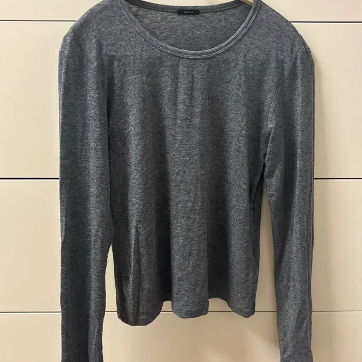 [BUNJANG] Shop M Round Neck Long Sleeve T-shirt / 샵엠 라운드넥티