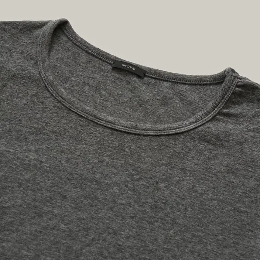 [BUNJANG] Shop M Round Neck Long Sleeve T-shirt / 샵엠 라운드넥티