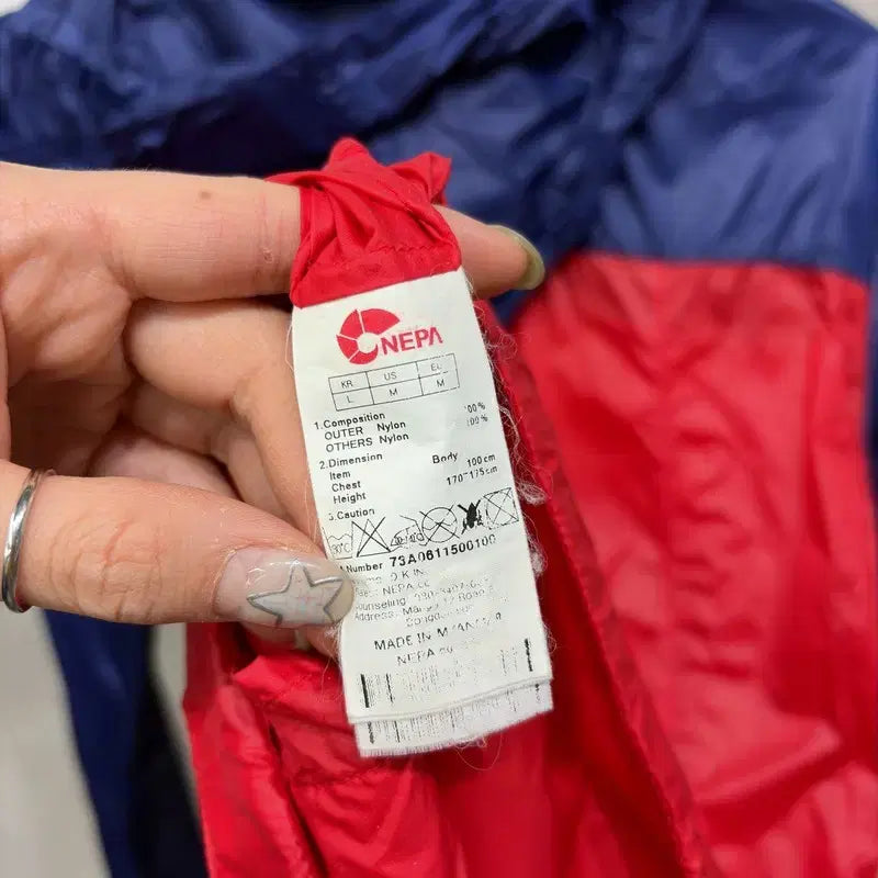 [BUNJANG] Nepa Outdoor Colorblock Hooded Windbreaker Jacket / (105) 네파 아웃도어 홑겹 배색 후드 봄 바람막이 자켓