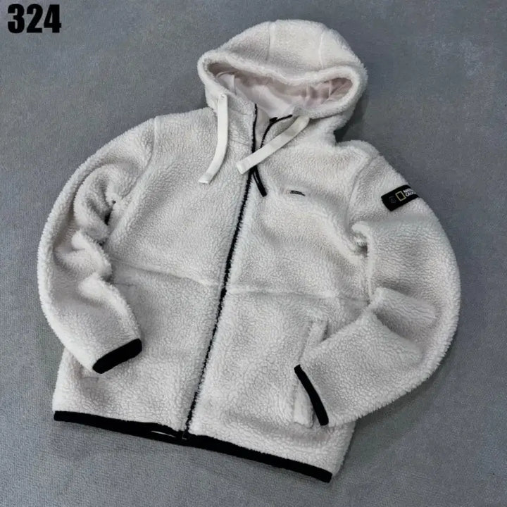 [SOLD OUT] 내셔널지오그래픽 후리스 후드집업 아이보리