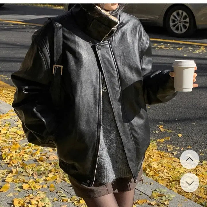 [BUNJANG] 98℃ Nia Furred Leather High-Neck Mustang Jacket / 98도씨 제작 니아 퍼드 레더 하이넥 무스탕 / 브라운 블루종 자켓