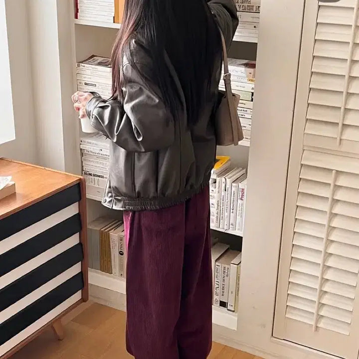 [BUNJANG] 98℃ Nia Furred Leather High-Neck Mustang Jacket / 98도씨 제작 니아 퍼드 레더 하이넥 무스탕 / 브라운 블루종 자켓