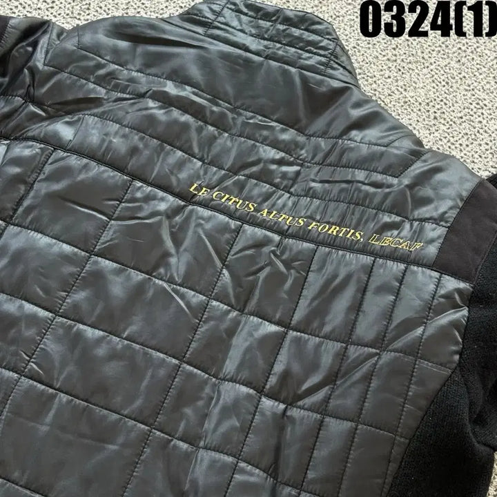 [SOLD OUT] LECAF 블랙 퀼팅 니트 혼방 자켓 100