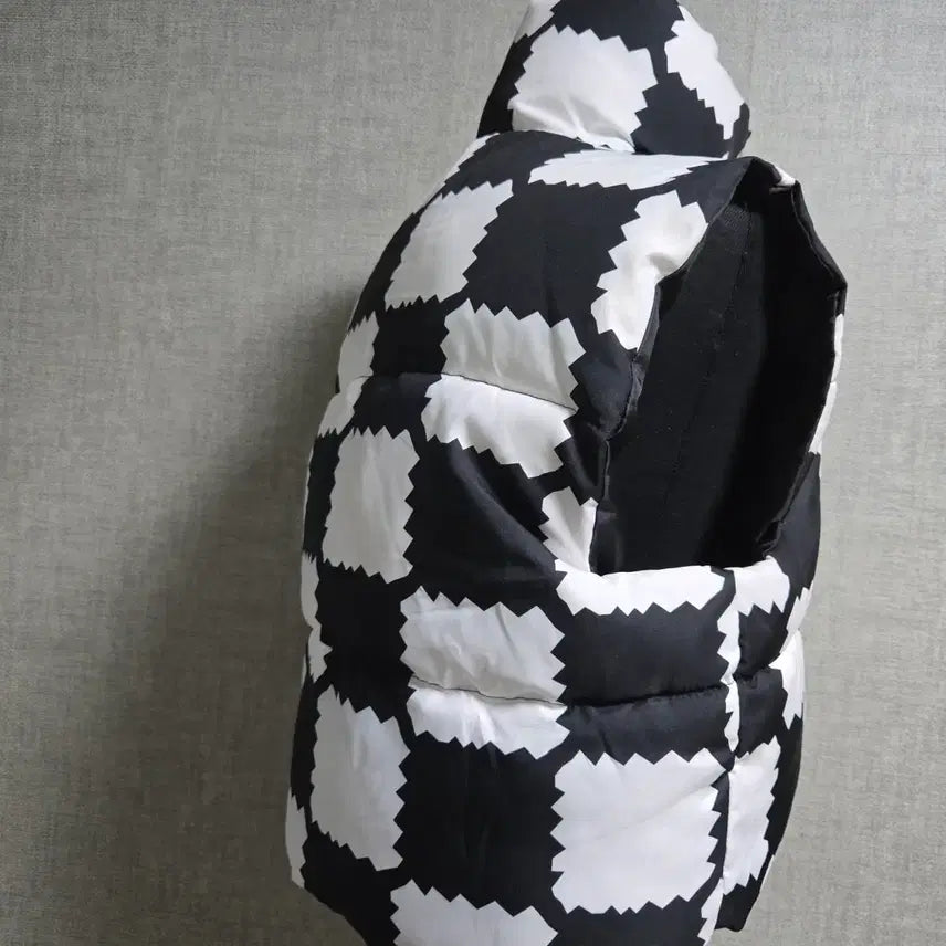 [BUNJANG] Grid Pattern Cotton Padded Vest (M) / 격자무늬 솜패딩조끼(M)