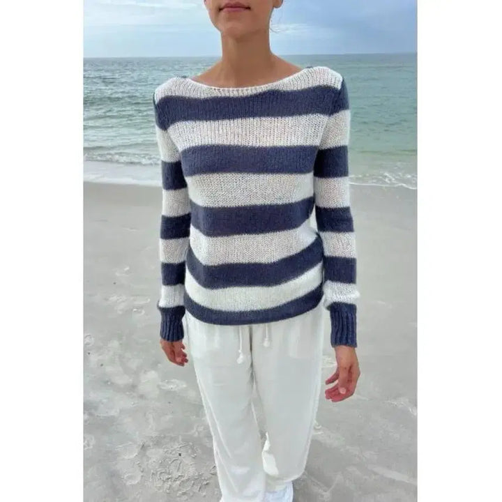 [BUNJANG] Brandy Melville Colette Stripe Sweater / 브랜디멜빌 콜레트 스트라이프 스웨터 여성