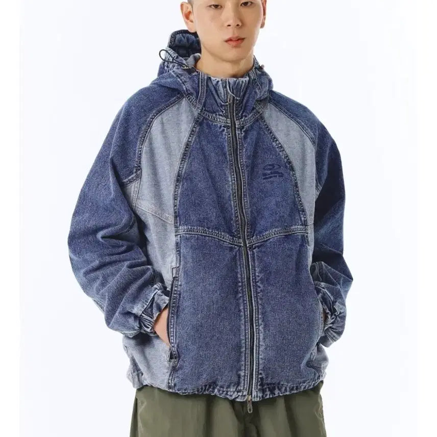 [BUNJANG] Travel Front Denim Windbreaker Blue / 트래블 프론트 백 데님 윈드 브레이커 블루
