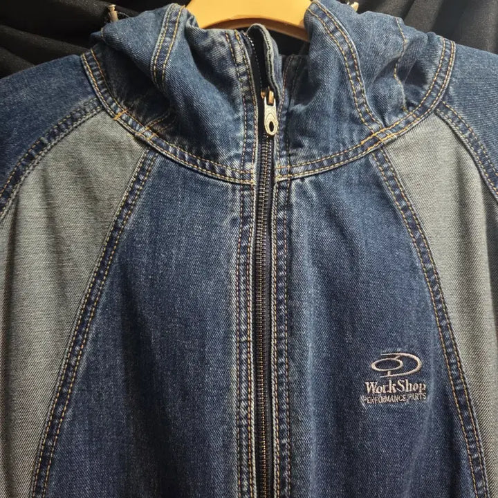 [BUNJANG] Travel Front Denim Windbreaker Blue / 트래블 프론트 백 데님 윈드 브레이커 블루