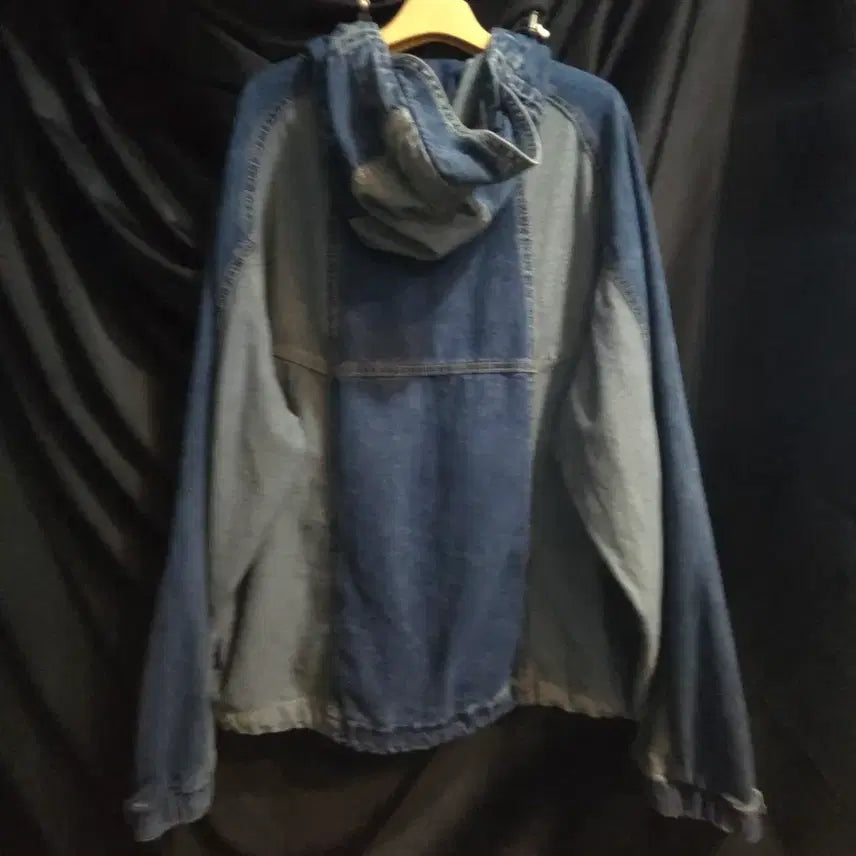 [BUNJANG] Travel Front Denim Windbreaker Blue / 트래블 프론트 백 데님 윈드 브레이커 블루
