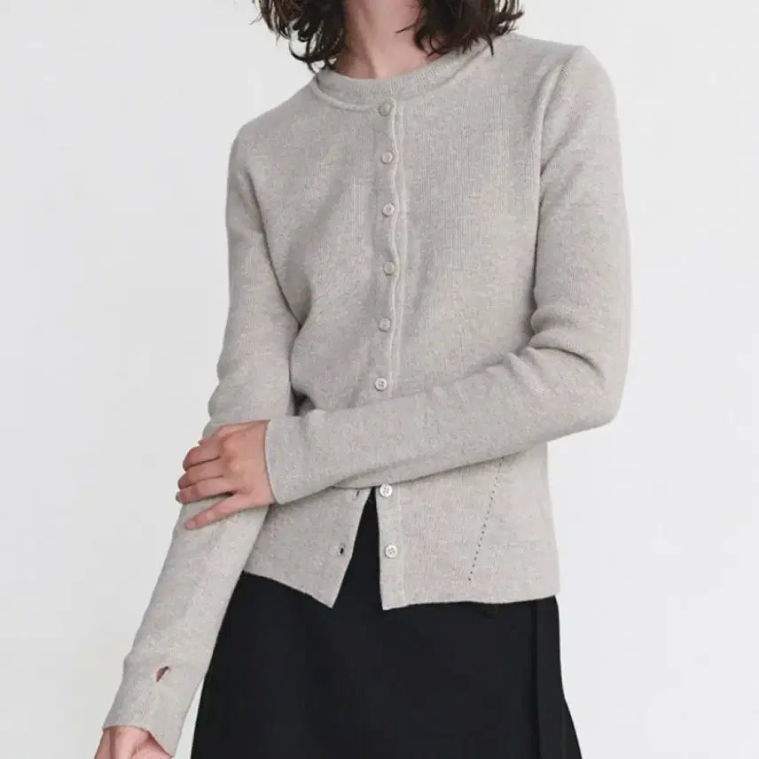 [BUNJANG] Loeuvre Layered Knit Oatmeal Color Top / 루에브르 레이어드 니트 오트밀컬러