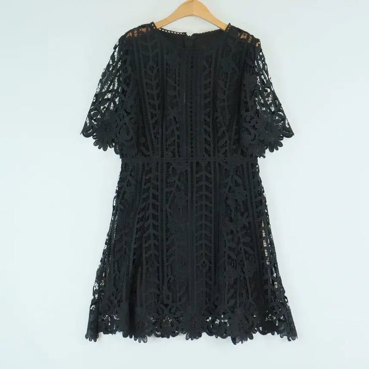 [SOLD OUT] JJ JIGOTT 블랙 레이스 원피스 하객룩 반팔 원피스