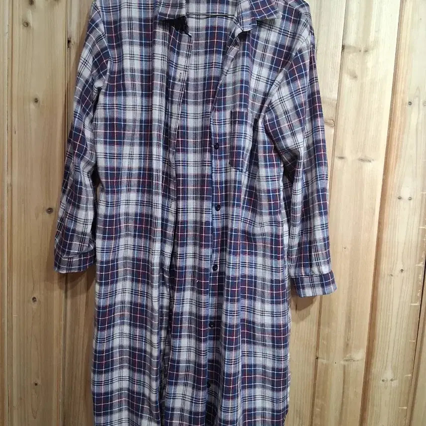 [BUNJANG] Muzak Check Long Shirt Dress / 무자크 체크 롱 셔츠 원피스(프리)