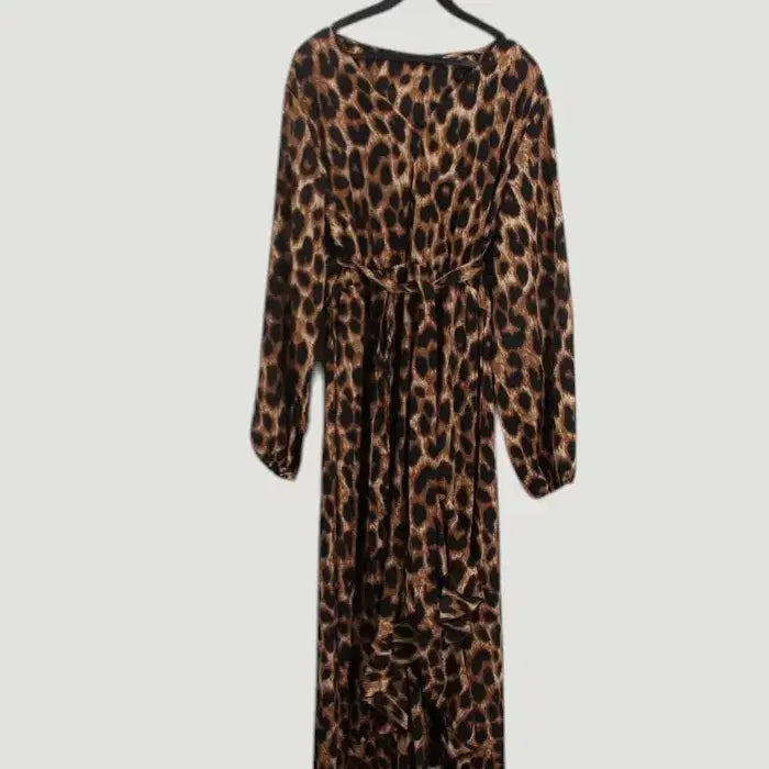 [BUNJANG] Zanzea Leopard Print Long Maxi Dress / 여성F/ ZANZEA 호피 레오파드 롱 맥시 원피스BR  A-3