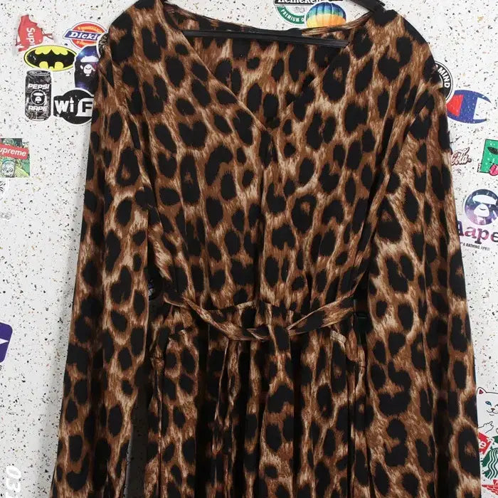 [BUNJANG] Zanzea Leopard Print Long Maxi Dress / 여성F/ ZANZEA 호피 레오파드 롱 맥시 원피스BR  A-3